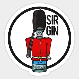 Sir Gin, Alcohol Character Design Sticker